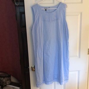 A powder blue shift dress. Size 16